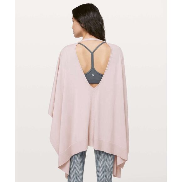 Lululemon Free To Coast Wrap EUC One Size Pink Bliss Shawl Cotton Silk Blend - Picture 2 of 7